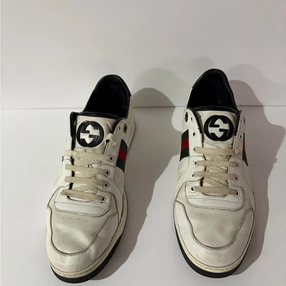 Gucci White Sneakers with Red and Green Accents US 12 - Picture 7 of 14
